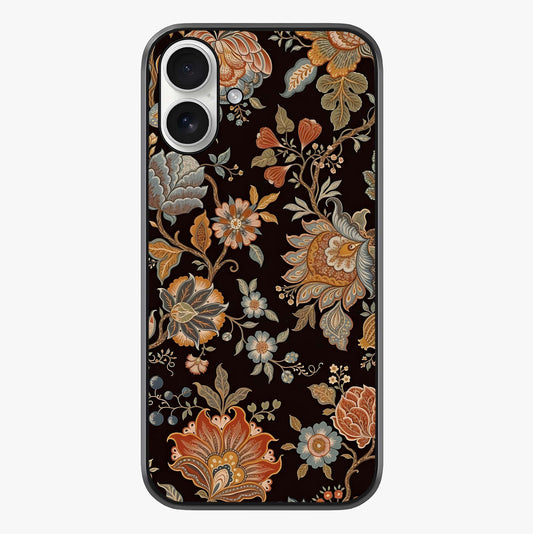 Vintage Floral Dream Glass Case showing full back design in clean flat view with glossy glass finish.