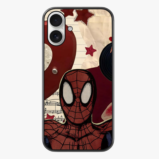 Web Warrior Vibes Glass Case showing full back design in clean flat view with glossy glass finish.