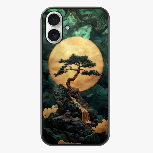 Zen Moon Rise Glass Case showing full back design in clean flat view with glossy glass finish.
