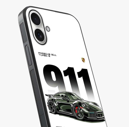 911 Turbo Dominance Glass Case captured at a warm angle highlighting gloss, texture and premium glass finish.