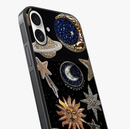 Celestial Gem Constellations Glass Case captured at a warm angle highlighting gloss, texture and premium glass finish.