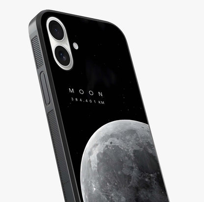 Cosmic Moon Glow Glass Case captured at a warm angle highlighting gloss, texture and premium glass finish.