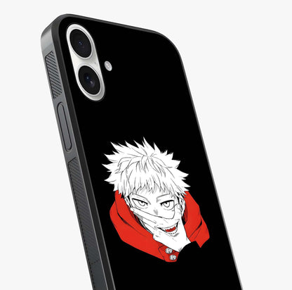 Crimson Chaos Smile Glass Case captured at a warm angle highlighting gloss, texture and premium glass finish.