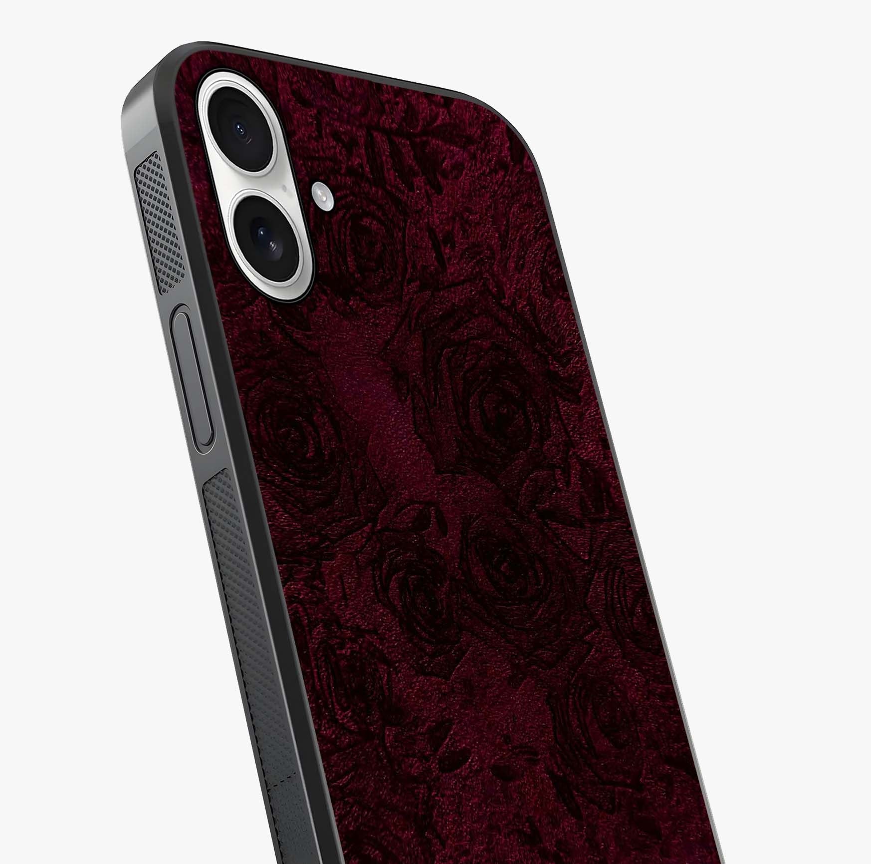 Crimson Fade Flow Glass Case captured at a warm angle highlighting gloss, texture and premium glass finish.