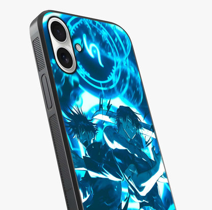 Cursed Energy Clash Glass Case captured at a warm angle highlighting gloss, texture and premium glass finish.