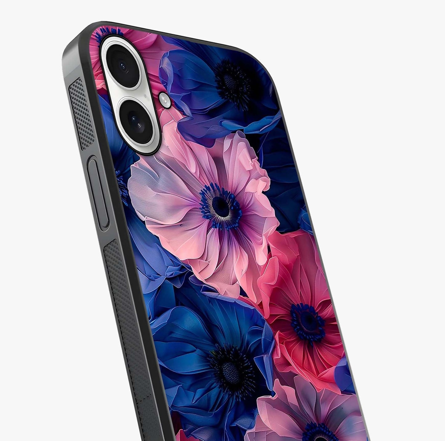 Flower Paper Art Pattern Glass Case captured at a warm angle highlighting gloss, texture and premium glass finish.