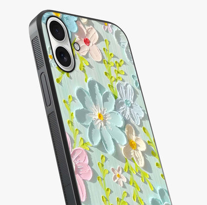 Frosted Petal Garden Glass Case captured at a warm angle highlighting gloss, texture and premium glass finish.
