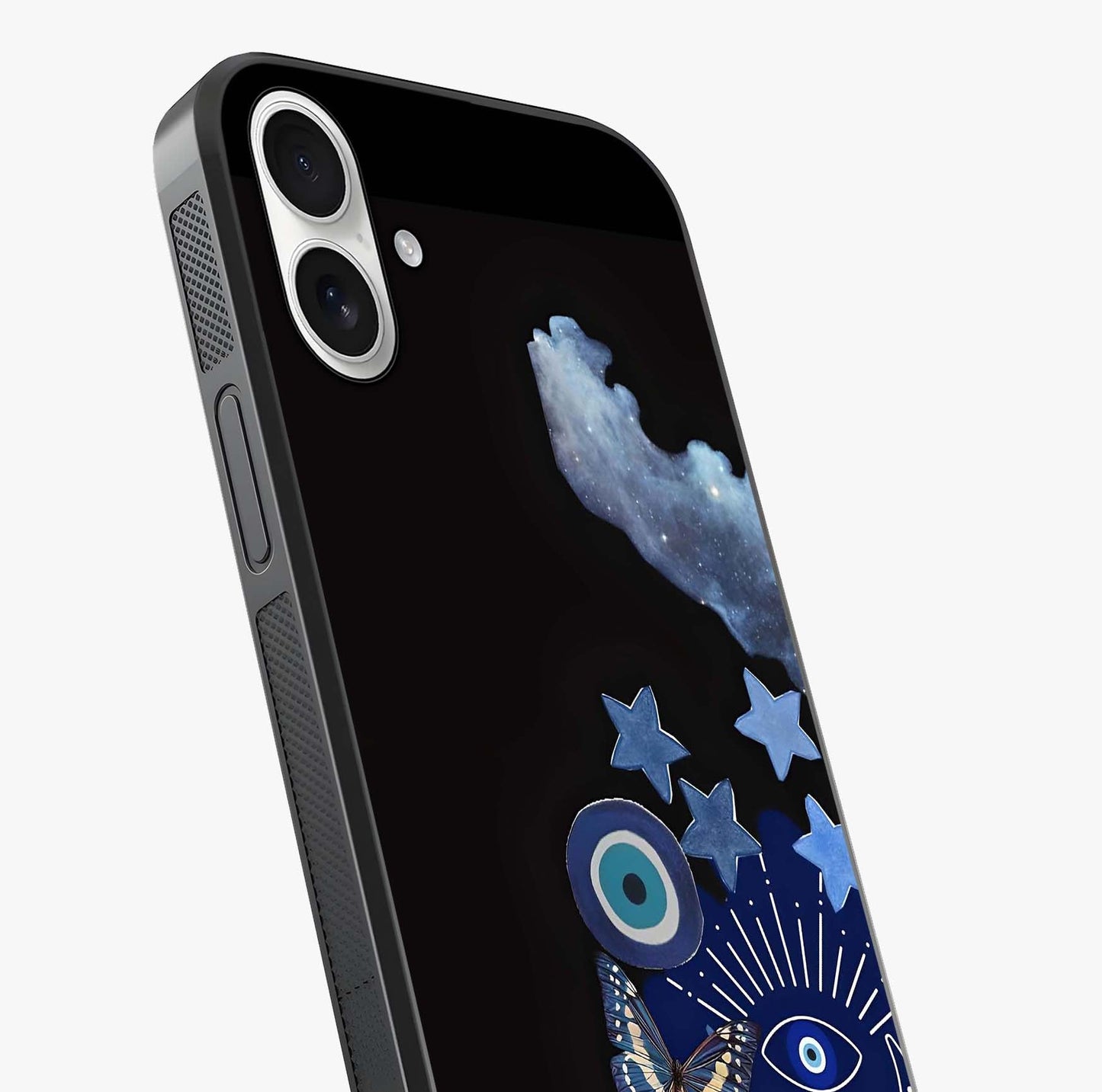 Galactic Charm Cluster Glass Case captured at a warm angle highlighting gloss, texture and premium glass finish.
