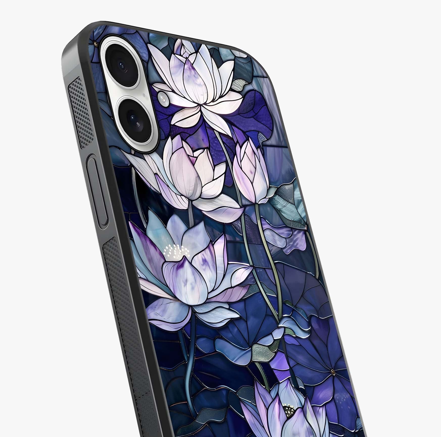 Gloss Petal Rush Glass Case captured at a warm angle highlighting gloss, texture and premium glass finish.