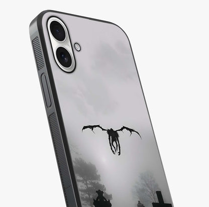 Graveyard Shadow Descent Glass Case captured at a warm angle highlighting gloss, texture and premium glass finish.