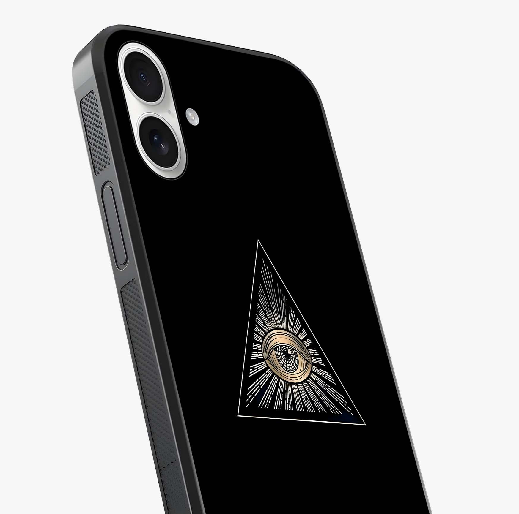 Illuminati Evil Glass Case captured at a warm angle highlighting gloss, texture and premium glass finish.