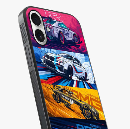 Jdm Sports Car Glass Case captured at a warm angle highlighting gloss, texture and premium glass finish.