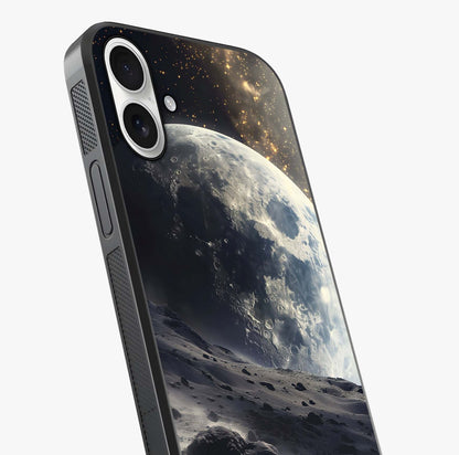 Lunar Horizon Glow Glass Case captured at a warm angle highlighting gloss, texture and premium glass finish.