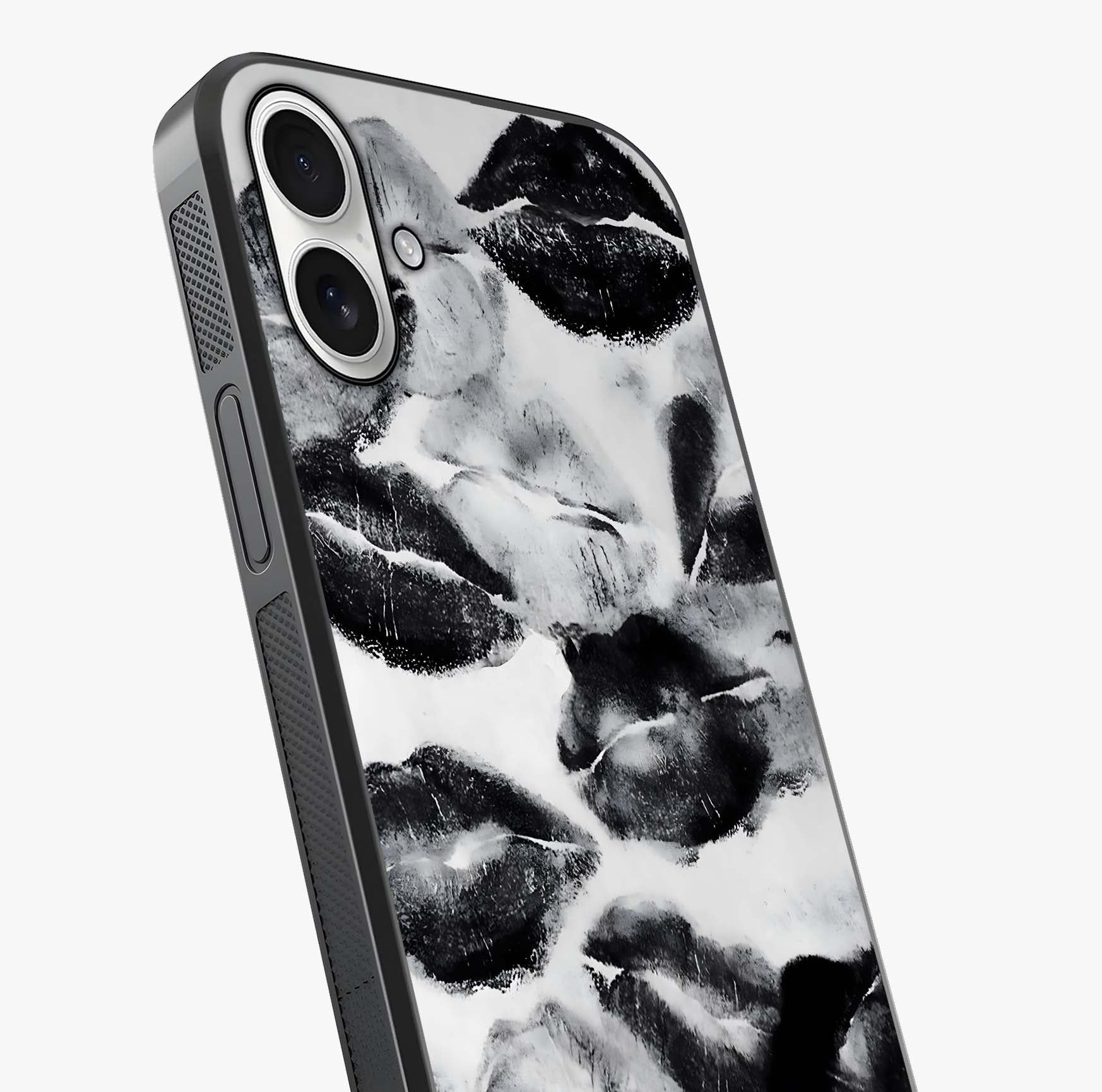 Midnight Kiss Marks Glass Case captured at a warm angle highlighting gloss, texture and premium glass finish.