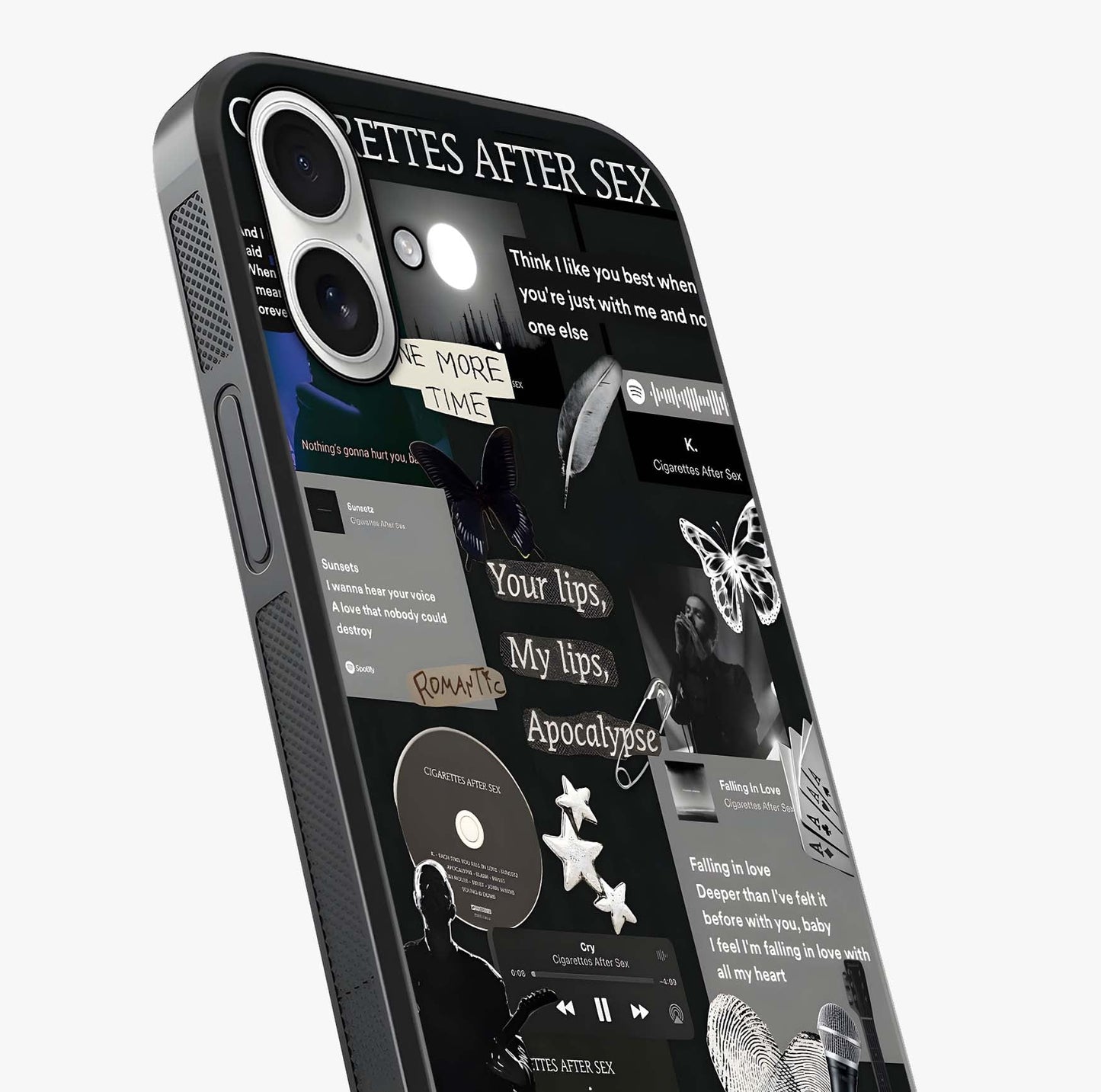 Midnight Love Echo Glass Case captured at a warm angle highlighting gloss, texture and premium glass finish.