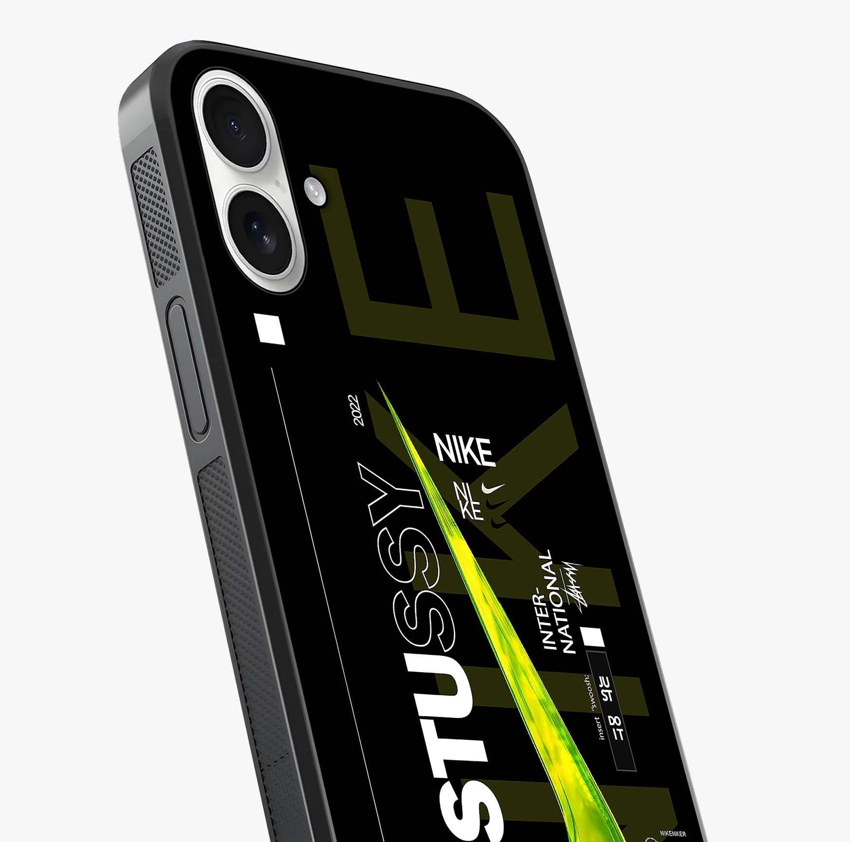Neon Street Edition Glass Case captured at a warm angle highlighting gloss, texture and premium glass finish.
