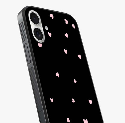 Pink Love Drops Glass Case captured at a warm angle highlighting gloss, texture and premium glass finish.