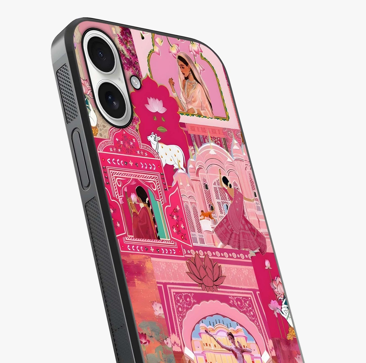 Pink Palace Muse Glass Case captured at a warm angle highlighting gloss, texture and premium glass finish.