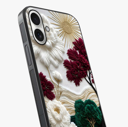 Radiant Bloom Elegance Glass Case captured at a warm angle highlighting gloss, texture and premium glass finish.