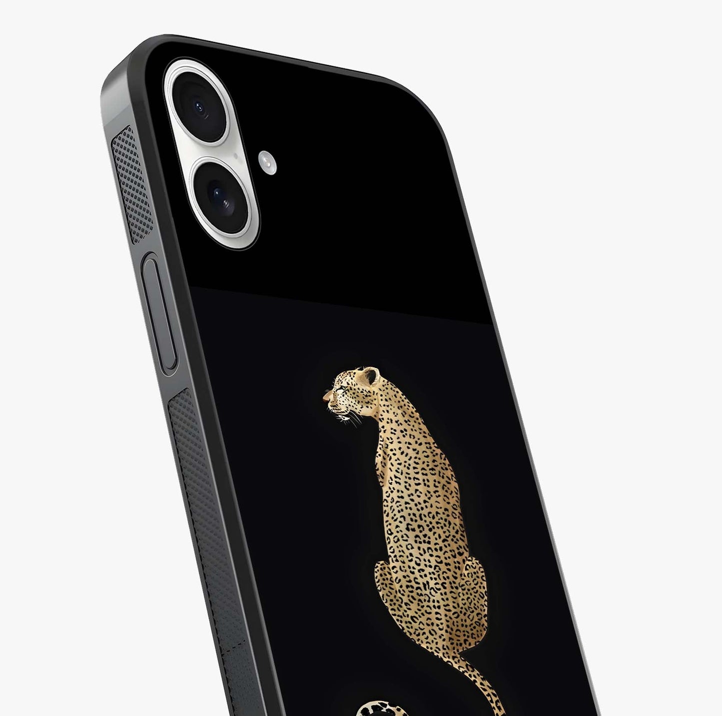 Regal Leopard Glass Case captured at a warm angle highlighting gloss, texture and premium glass finish.