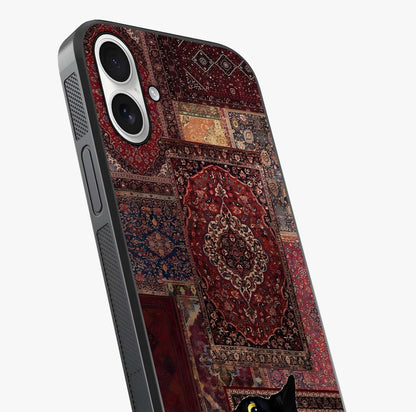 Regal Magic Cat Apple Glass Case captured at a warm angle highlighting gloss, texture and premium glass finish.
