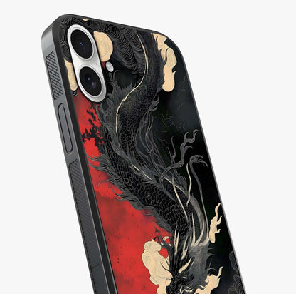 Shadow Dragon Fury Glass Case captured at a warm angle highlighting gloss, texture and premium glass finish.