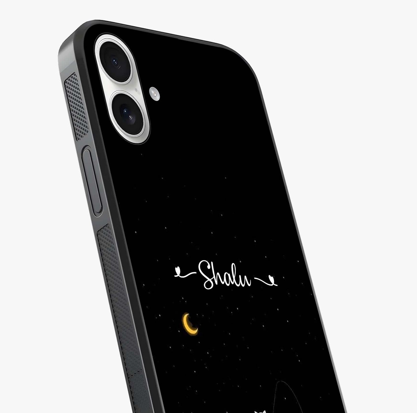 Silent Night Row Glass Case captured at a warm angle highlighting gloss, texture and premium glass finish.