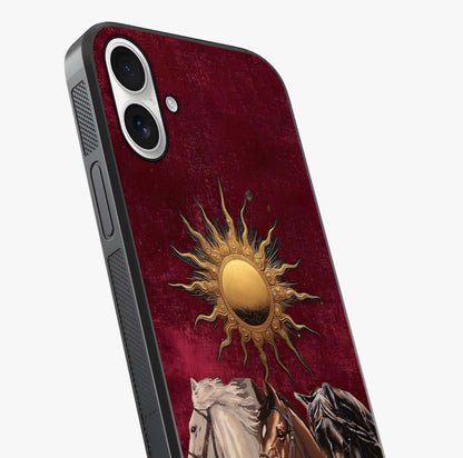 Solar Riders Glass Case captured at a warm angle highlighting gloss, texture and premium glass finish.