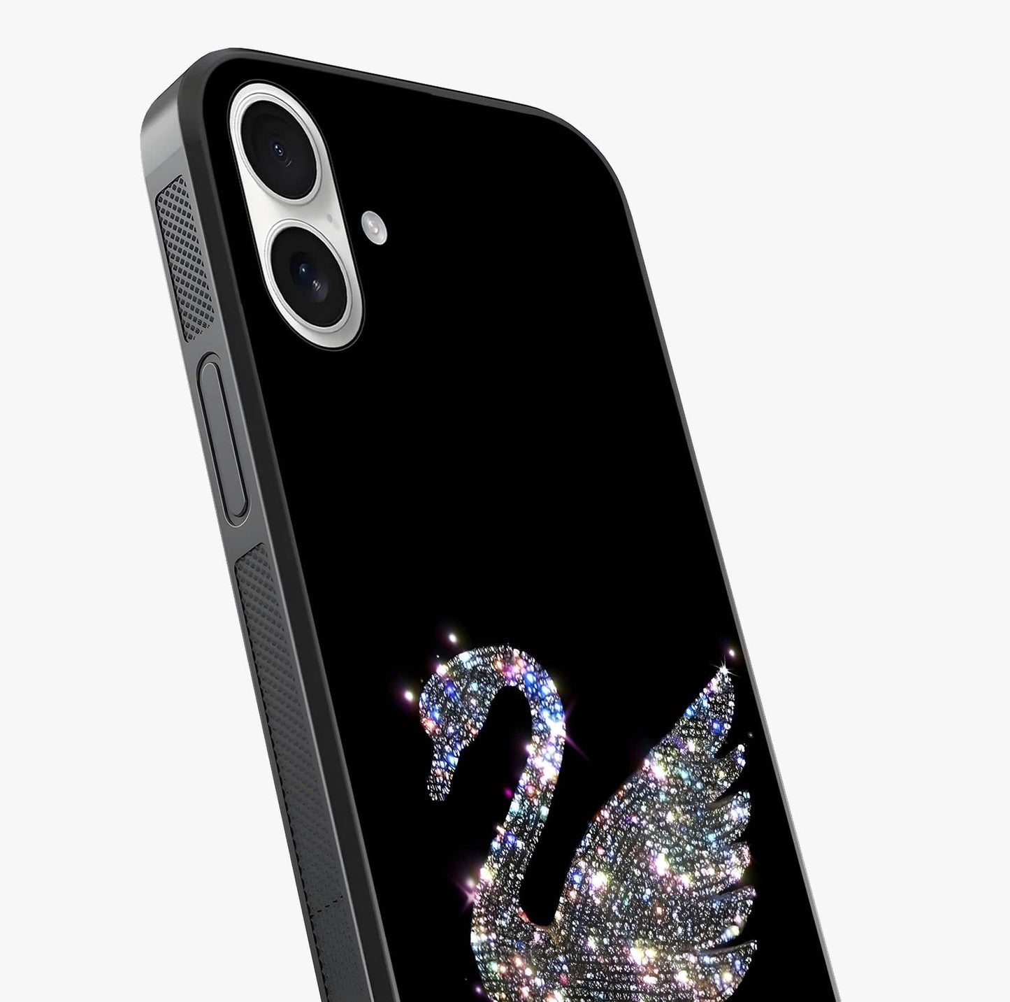 Starlit Swan Grace Glass Case captured at a warm angle highlighting gloss, texture and premium glass finish.