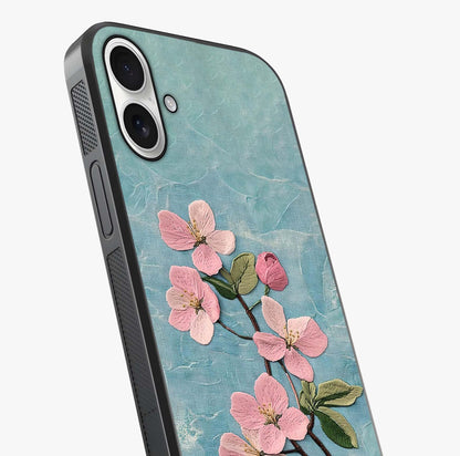 Threaded Blossom Breeze Glass Case captured at a warm angle highlighting gloss, texture and premium glass finish.