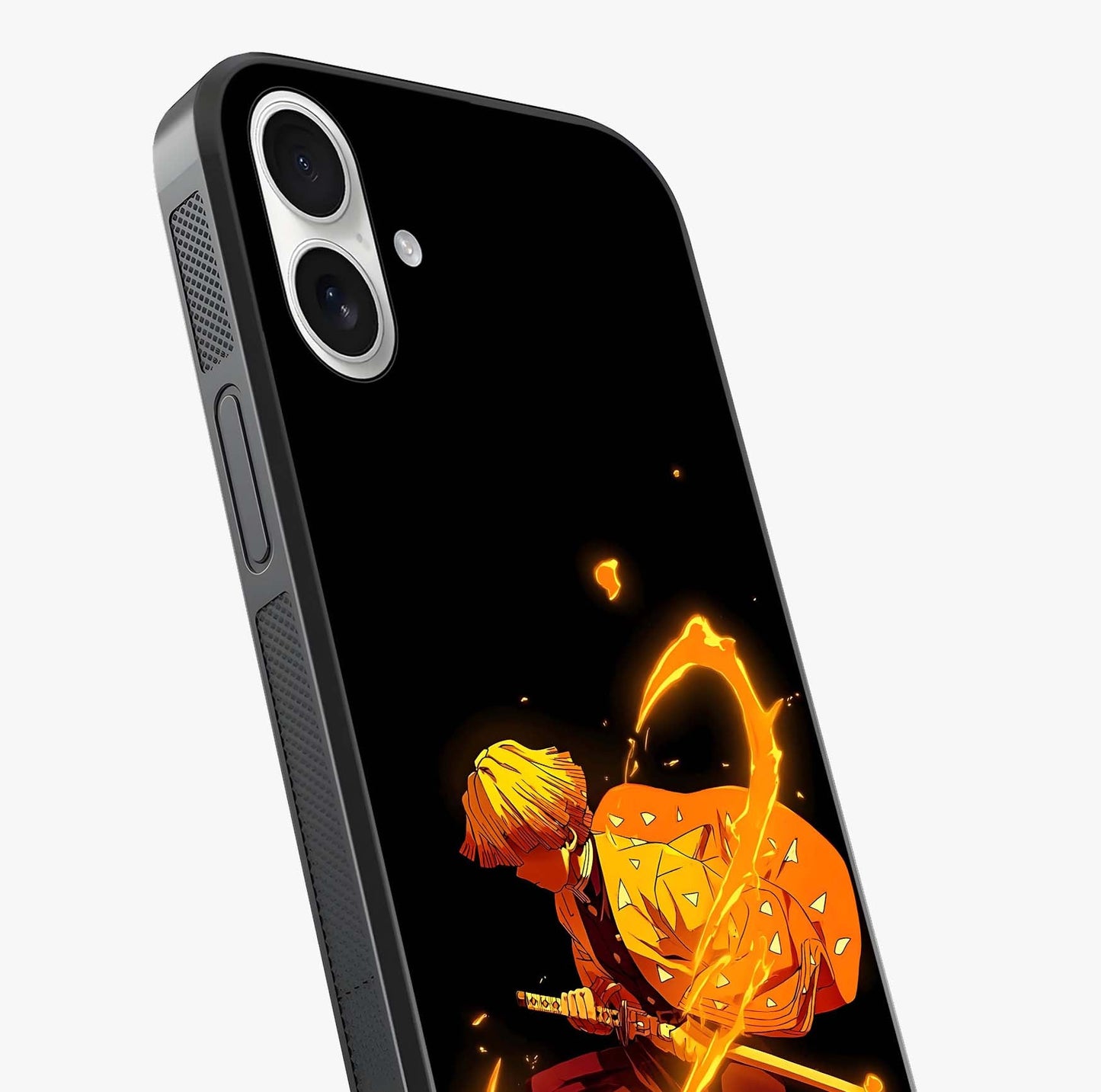 Thunder Flame Execution Glass Case captured at a warm angle highlighting gloss, texture and premium glass finish.