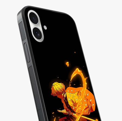 Thunder Flame Execution Glass Case captured at a warm angle highlighting gloss, texture and premium glass finish.