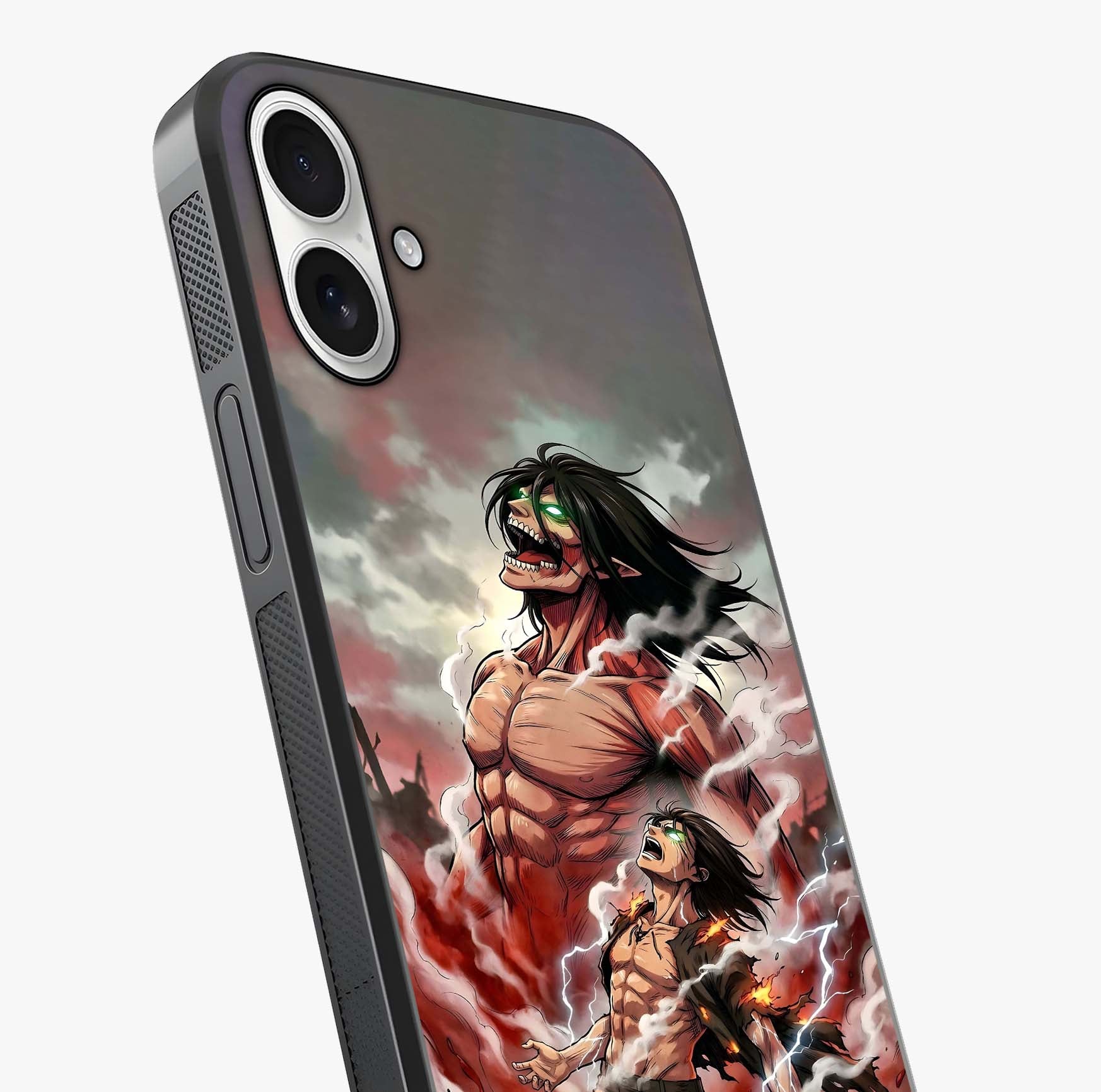 Titan Awakening Fury Glass Case captured at a warm angle highlighting gloss, texture and premium glass finish.