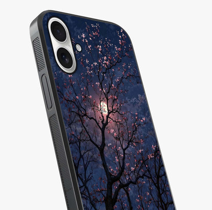 Twilight Sakura Serenade Glass Case captured at a warm angle highlighting gloss, texture and premium glass finish.