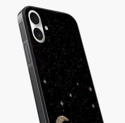 Twinkle Star With Half Moon Glass Case captured at a warm angle highlighting gloss, texture and premium glass finish.