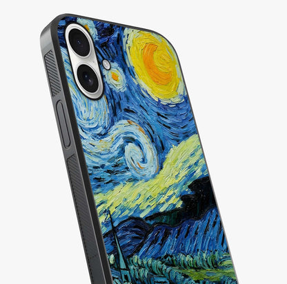 Van Gogh Art Glass Case captured at a warm angle highlighting gloss, texture and premium glass finish.