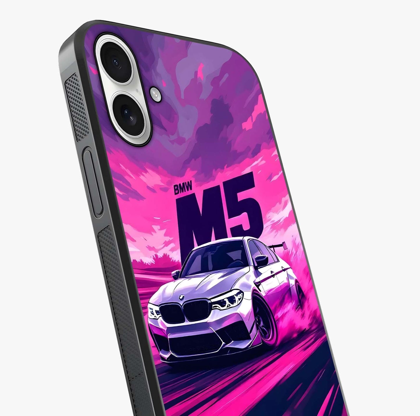 Velocity Drift Pulse Glass Case captured at a warm angle highlighting gloss, texture and premium glass finish.