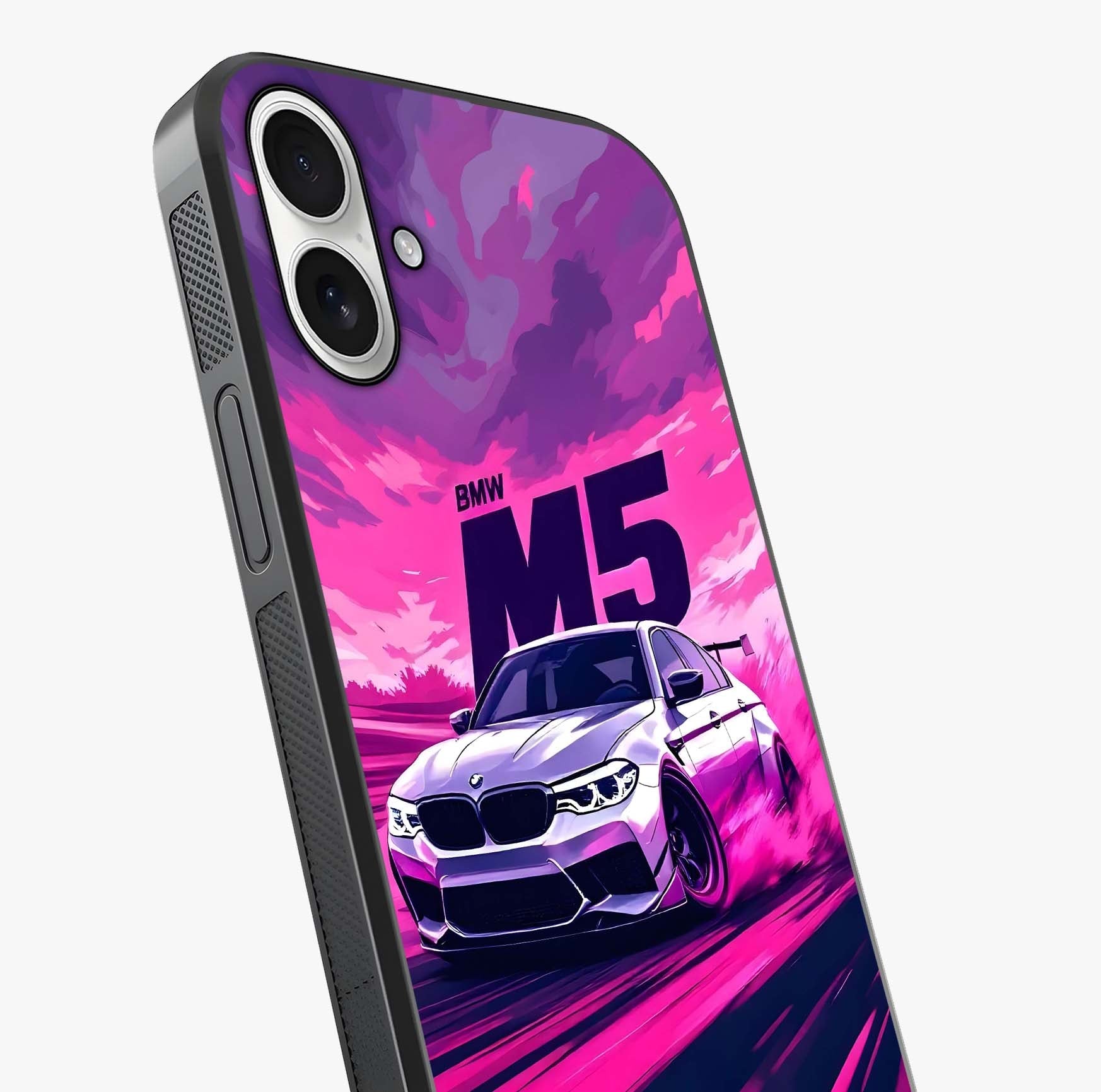 Velocity Drift Pulse Glass Case captured at a warm angle highlighting gloss, texture and premium glass finish.