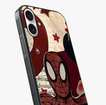 Web Warrior Vibes Glass Case captured at a warm angle highlighting gloss, texture and premium glass finish.