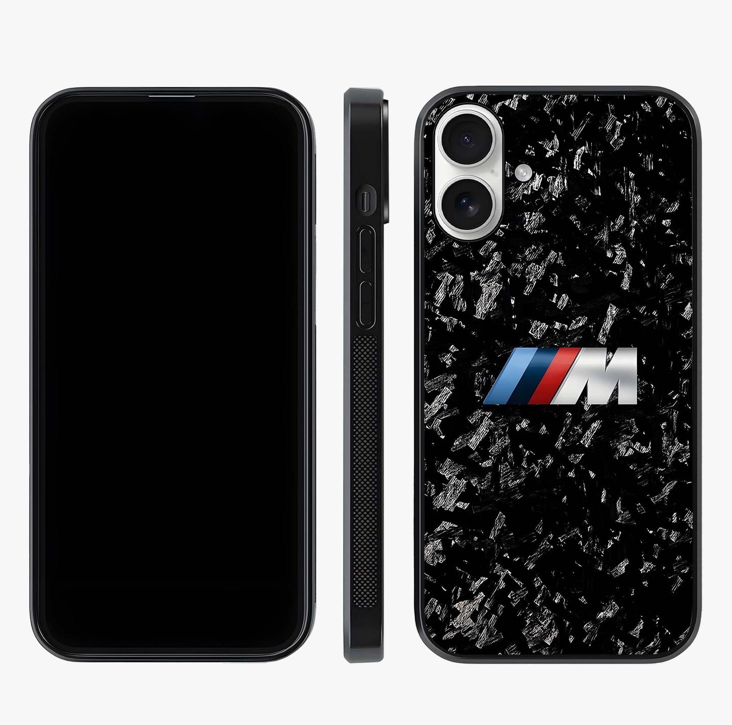 Carbon Speed Mark Glass Case displayed upright for full design visibility and premium finish.