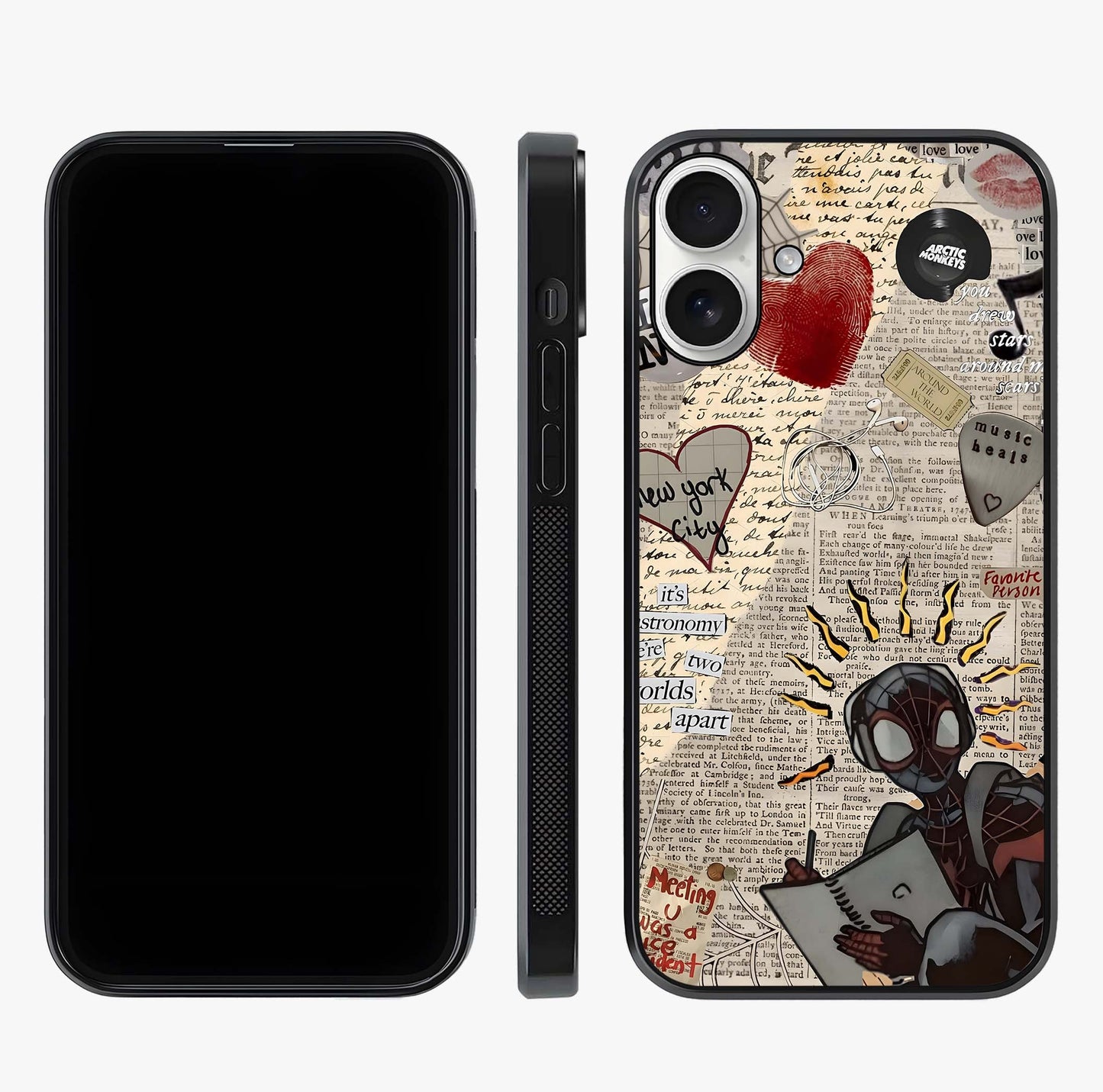City Dream Sketch Glass Case displayed upright for full design visibility and premium finish.