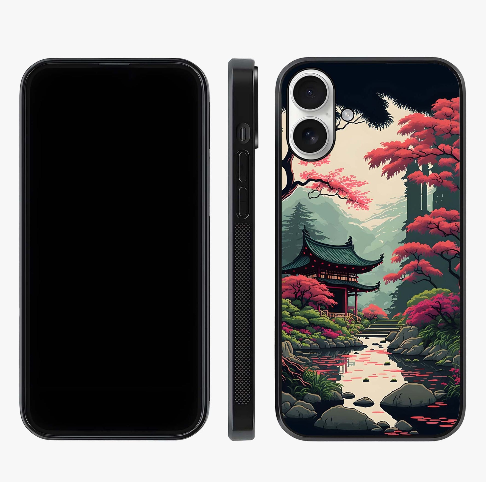 Crimson Temple View Glass Case displayed upright for full design visibility and premium finish.