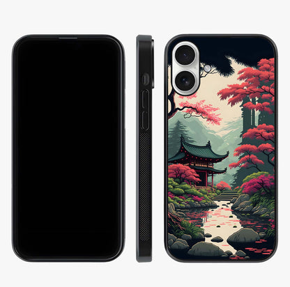 Crimson Temple View Glass Case displayed upright for full design visibility and premium finish.