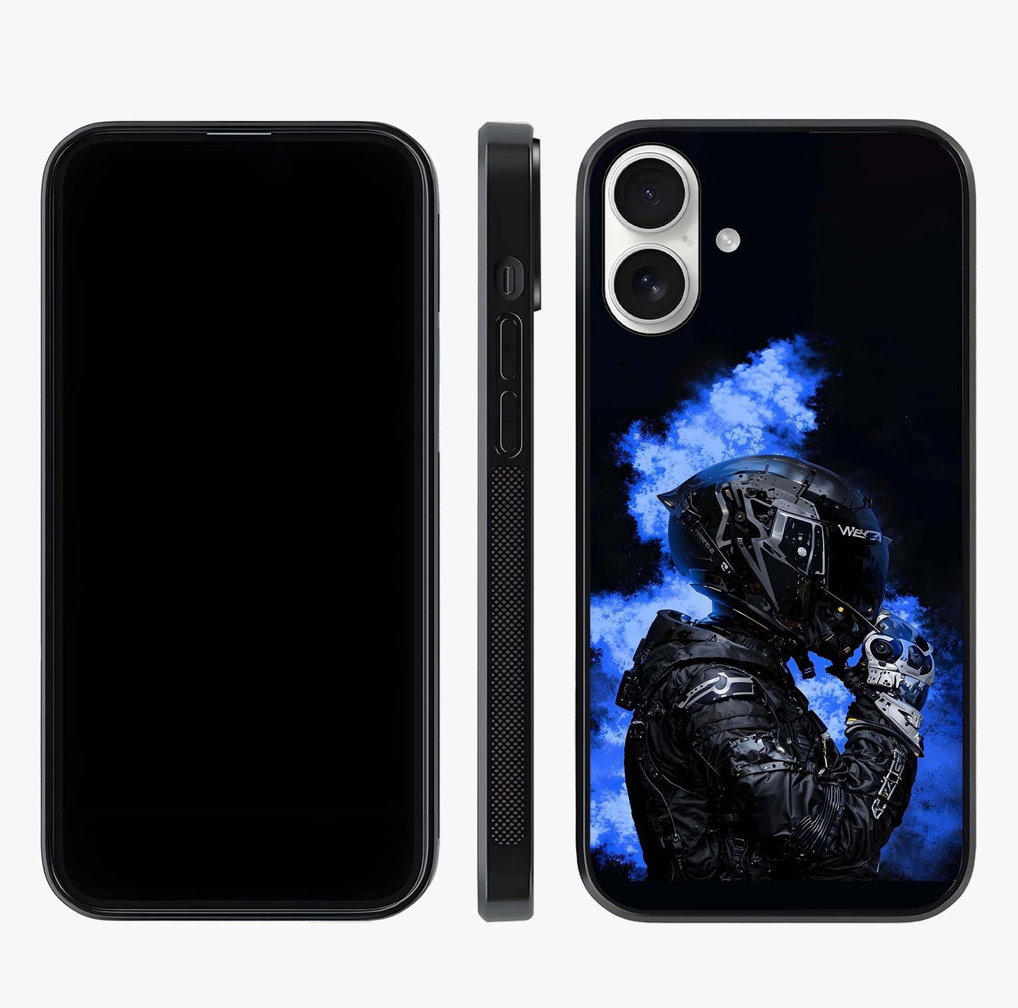 Cyber Sentinel Protocol Glass Case displayed upright for full design visibility and premium finish.