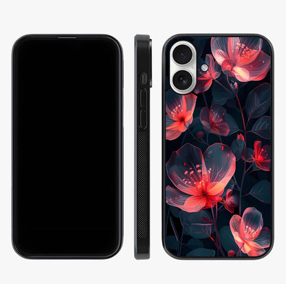 Dark Shade Of Flower Glass Case displayed upright for full design visibility and premium finish.