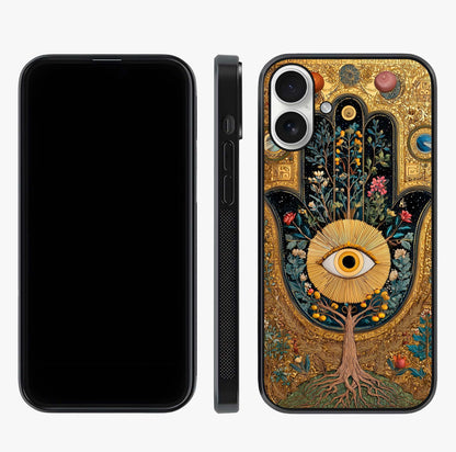 Ethereal Evil Eye Glass Case displayed upright for full design visibility and premium finish.