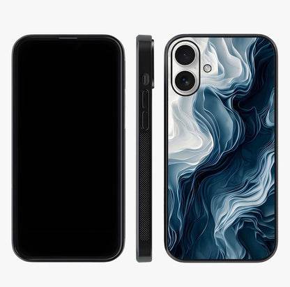 Ethereal Paper Marble Glass Case displayed upright for full design visibility and premium finish.