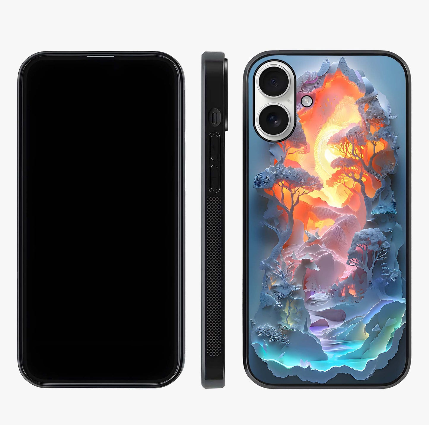 Glow Forest Portal Glass Case displayed upright for full design visibility and premium finish.