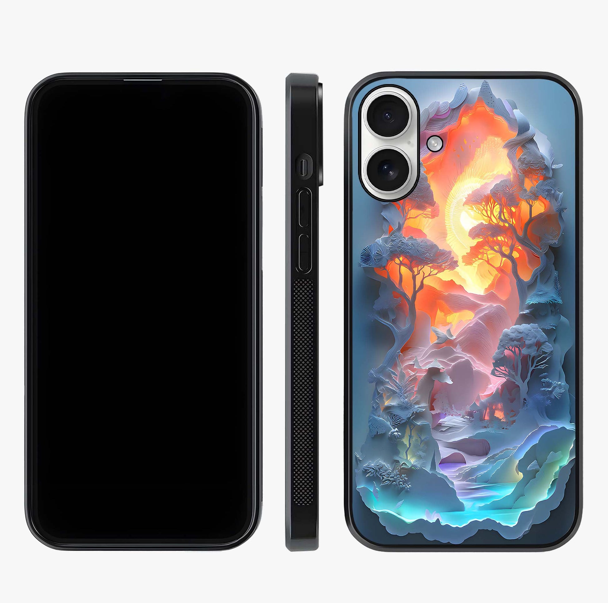 Glow Forest Portal Glass Case displayed upright for full design visibility and premium finish.