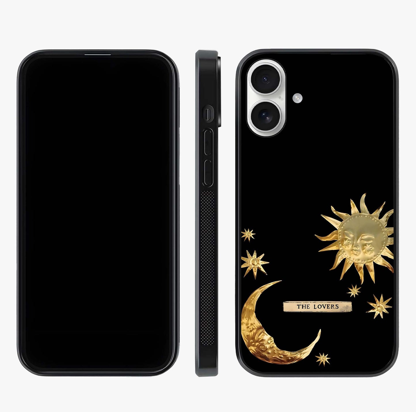 Gold Sun Blush Glass Case displayed upright for full design visibility and premium finish.